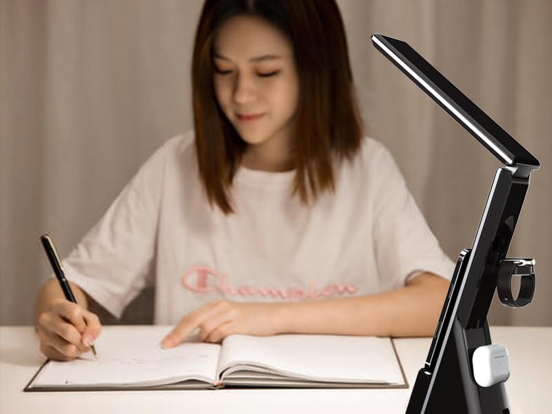 6in1 Multifunctional Foldable LED Table Lamp with Wireless Charger Digital Alarm Clock