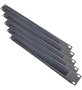 QiaoYoubang 5 Pack 1U Brush Cable Manager Horizontal Rack Mount Cable Management Strip Panel for ...