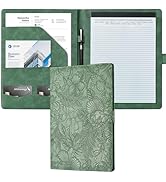 Mymazn Padfolio Portfolio Binder, Faux Leather Interview Resume Folder with Document Organizer &amp; ...
