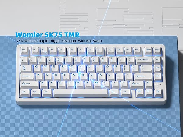 Keyboard 75%, Wireless Custom Mechanical Keyboard Rapid Trigger Hall Effect Magnetic Switch
