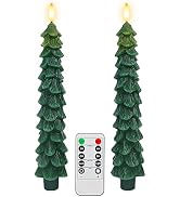Warmhere Christmas Tree Candles with Remote Timer, 2 Pack Flameless LED Taper Candles Battery Ope...