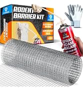 X-CUIRASS [Upgraded] Rodent Barrier kit, 8in x 5FT Galvanized Wire Mesh, for Mice Control, Gloves...
