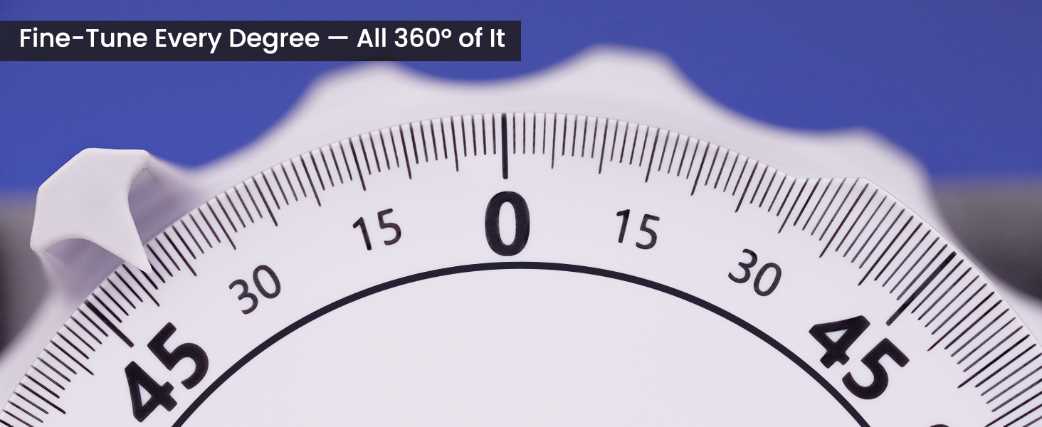 Close-up of Zanis Laser Level dial showing 360° fine-tuning for perfect alignment.