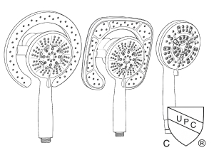 shower heads with handheld combo magnetic control cupc