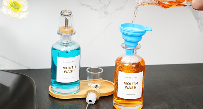 mouthwash decanter glass mouthwash dispenser