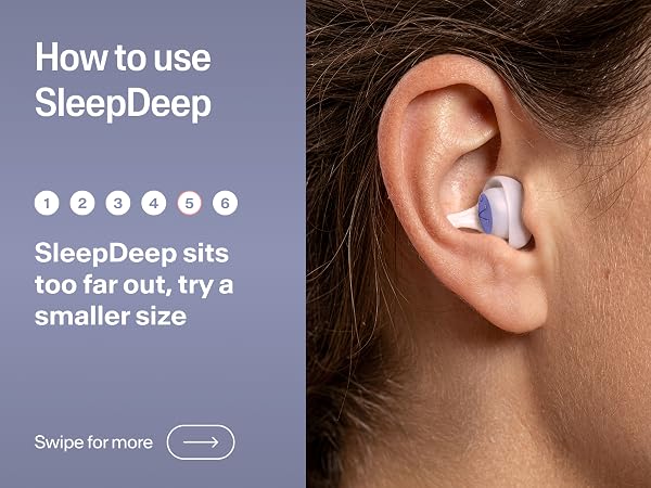 Steps on how to use Alpine SleepDeep sleeping ear plugs for side sleeper