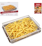 Geesta Air Fryer Basket for Oven with 50 Recipes, 2 Piece Nonstick Crisper Tray &amp; Basket, Stainle...