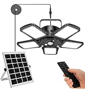 Solar Shed Light Indoor/Outdoor Work in Daylight, Aqonsie 160LED 1200LM Solar Pendant Light, 5-Le...