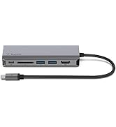 Belkin USB C Hub, 6-in-1?MultiPort?Adapter Dock with 4K HDMI, USB-C 100W PD Pass-Through Charging...