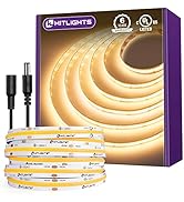 HitLights COB LED Strip Lights Warm White,16.4ft Premium High Density Tape Light 3000K, 24V DC, 2...