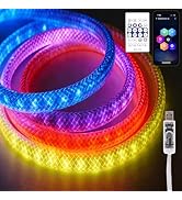 iNextStation 9.84FT/3M LED Strip Lights, 360° Glow Braided Smart IC USB Rope Light, Neon Rope Lig...