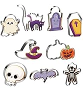 OHOME Halloween Party Favors - 9 PCS Metal Cookie Cutters Kit Shaped in Bat Ghost Cat Pumpkin Cof...