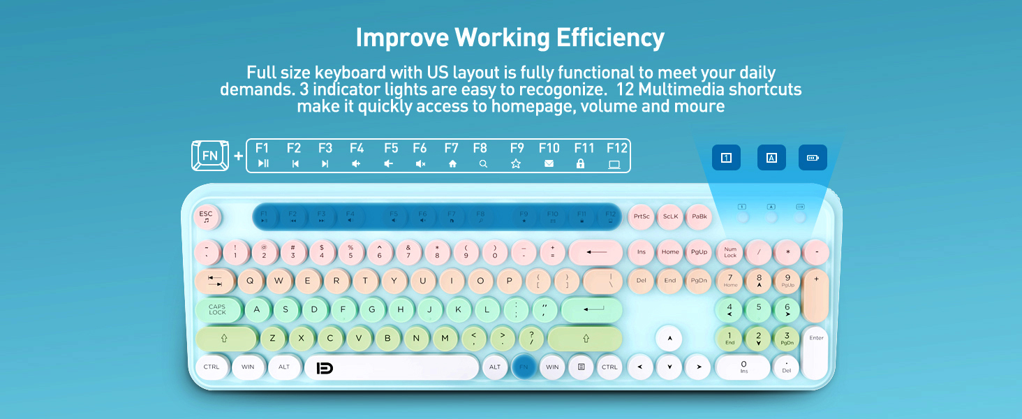 wireless keyboard and mouse combo retro style