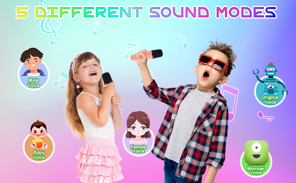 Karaoke Machine for Kids2 Wireless Mic and Light,Toys for All Smartphones,Birthday,Family,Home Party