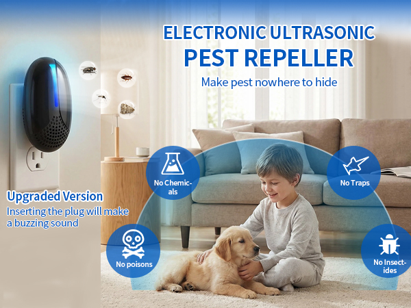 Electronic ultrasonic pest repeller make pest nowhere to hide