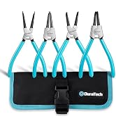 DURATECH 4 PCS 7 Inch Snap Ring Pliers Set with Storage Pouch | Internal &amp; External Circlip Plier...