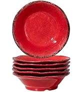 LEHAHA Melamine Cereal Bowls Sets, Set of 6 7” Farmhouse Melamine Small Bowls for Salad, Pasta, S...