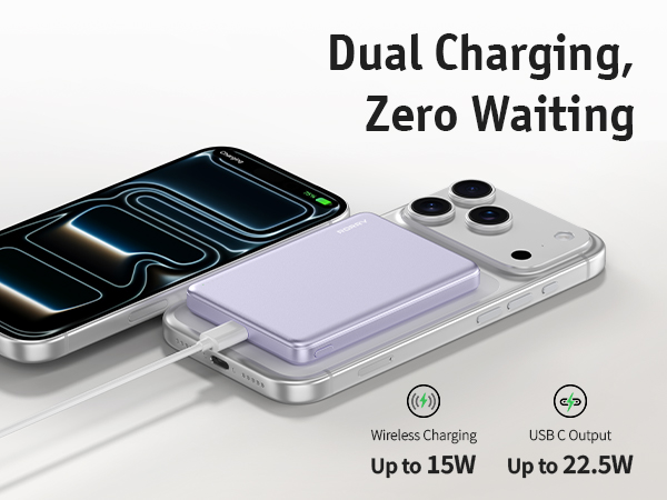 22.5W Fast Charging Wireless Portable Charger,
