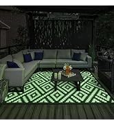GENIMO 5'x8' Outdoor Rug Waterproof, Reversible Light Camping Mat, Plastic Straw Rugs for Patio, ...