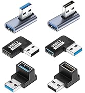 UCEC 90 Degree USB 3.2 Adapter, 6-Pack USB 90 Degree Adapter USB Angle Adapter, Vertical Up and D...