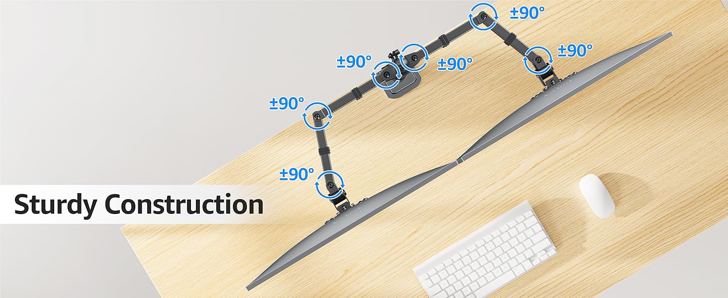 MOUNTUP dual monitor desk mount fully adjustable dual monitor arm for 2 LCD screens