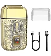 HIENA PRO Professional Foil Shaver for Men, Double Electric Foil Trimmer, Cordless Bald Head Prec...