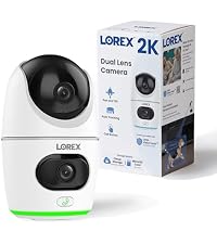 Lorex Classic App | 2K Dual Lens Indoor Pan-Tilt Wi-Fi Security Camera | Color Night Vision | Smart ...