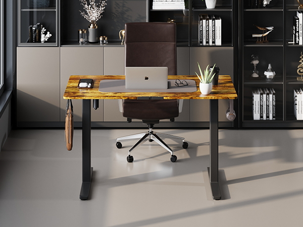 desk table standing adjustable gaming computer office stand height electric wheels home rolling up