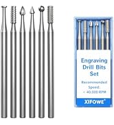 XIFOWE 6 Pcs 2.3MM Tungsten Steel Carbide Engraving Drill Bits Set | For 2.35mm Collet, Carbide R...