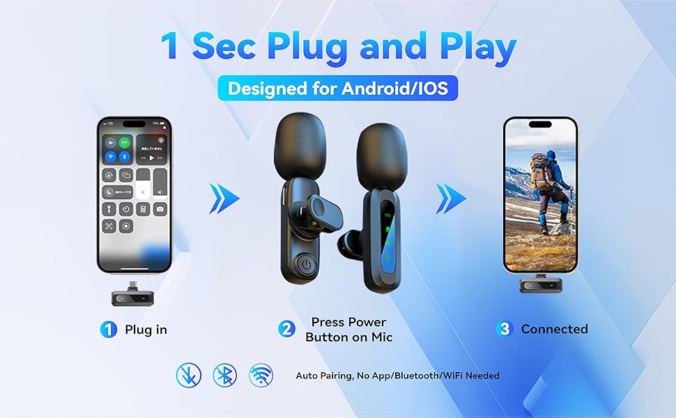 1 Sec Plug and Play ,Designed for Android/IOS