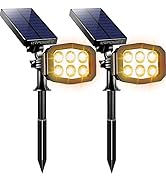 URPOWER Solar Lights Outdoor, Adjustable Solar Spot Lights Outdoor Spotlight 2-in-1 Waterproof So...