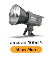 amaran 100d S Daylight LED Video Light,SSI 86+ CRI 96+ TLCI 99+ 34,600 lux@1m Bluetooth App Contr...