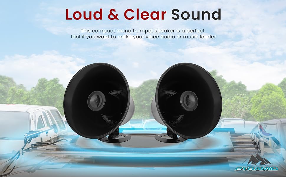Pyramid Outdoor Trumpet Car Horn Speaker - 5” Pa Horn Speaker