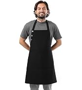 TOSHE Kitchen Apron Waterdrop Resistant Cotton Apron with adjustable Aprons for Women with Pocket...