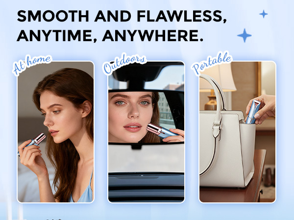Painless Face Shaver for Women - Electric Hair Removal Device for Face Lips Peach Fuzz with Light