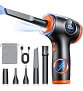 Niweya Compressed Air Duster for PC, Rechargeable Electric Air Duster with LED Light & Power Disp...