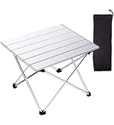 Tesouro Folding Camping Square Table with Carry Bag, Lightweight Aluminum Square Table for Outdoo...