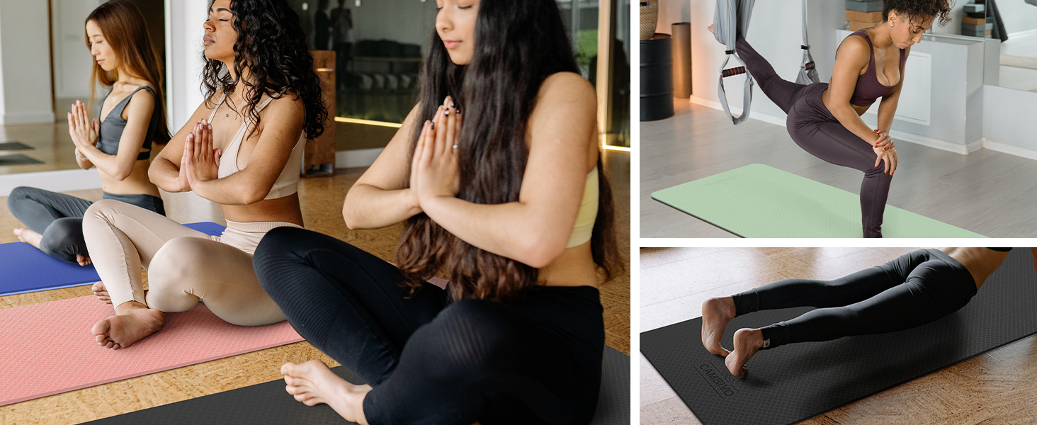 yoga mat thick workout exercise mats fitness women pilates home wide men kids non slip travel matt 