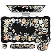 Anyshock 4 in 1 Large Mouse Pad for Desk, Floral Desk Mat, Ergonomic Mouse Pad with Wrist Support...