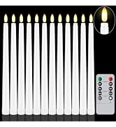 Warmhere 12 Pcs Flameless Taper Candles with Remote Timer, 11" Long Battery Operated Taper Candle...