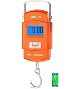 MEIYA Fish Scale 110lb/50kg Digital Fishing Scale with Backlit LCD, Portable Handle, Stainless St...