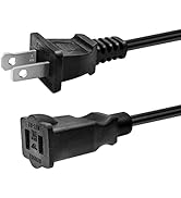 mankk 2 Prong Extension Cord 3FT US Male-Female Power Cable 16AWG AC Outlet Polarized Extension C...
