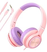 INFURTURE CH5 USB C/3.5mm Kids Headphones with Mic for Children Boys Girls, Line Control,Volume L...