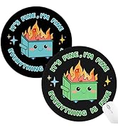 Hancynir 2 Pack Dumpster on Fire Mouse Pad, Funny Cute Mousepad for Desk Accessories, Small Round...