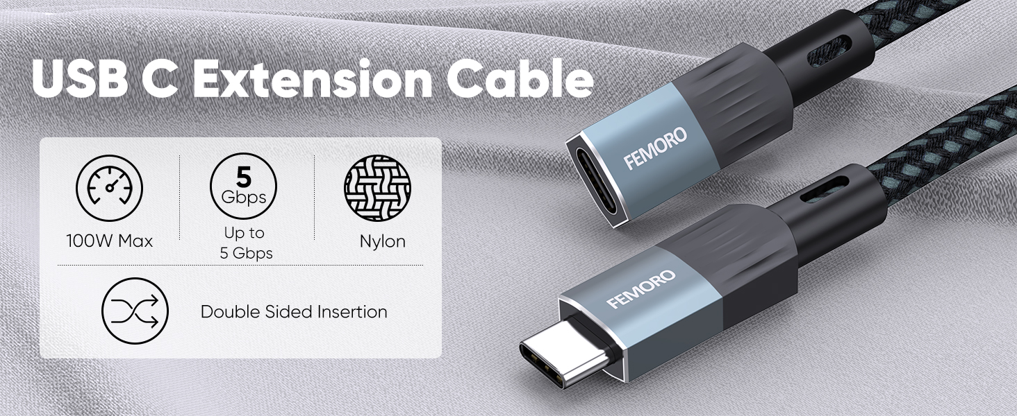 USB C Extension Cable 20 Ft