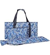 GUSTARIA Empty Mahjong Bag,Thickened Blue Printed American Mahjong Set, Tiles Bag and Mahjong Rac...