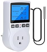 Diymore Digital Temperature Controller Outlet, 120V 15A Thermostat Socket with Heating Cooling Co...