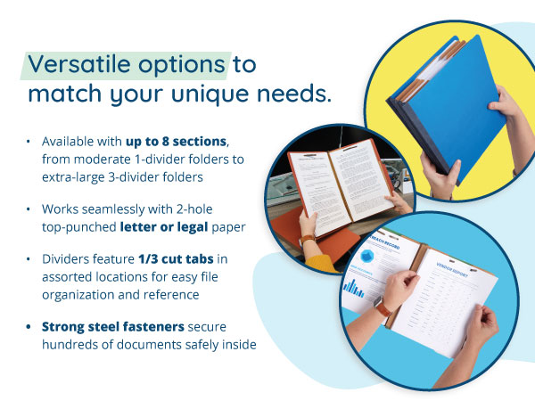 classification folder features with pictures of folders in action