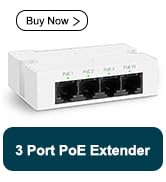 YuanLey 4 Port PoE Extender with 3 PoE Out, IEEE 802.3af/at Mini 4 Channel PoE Repeater 100Mbps, ...