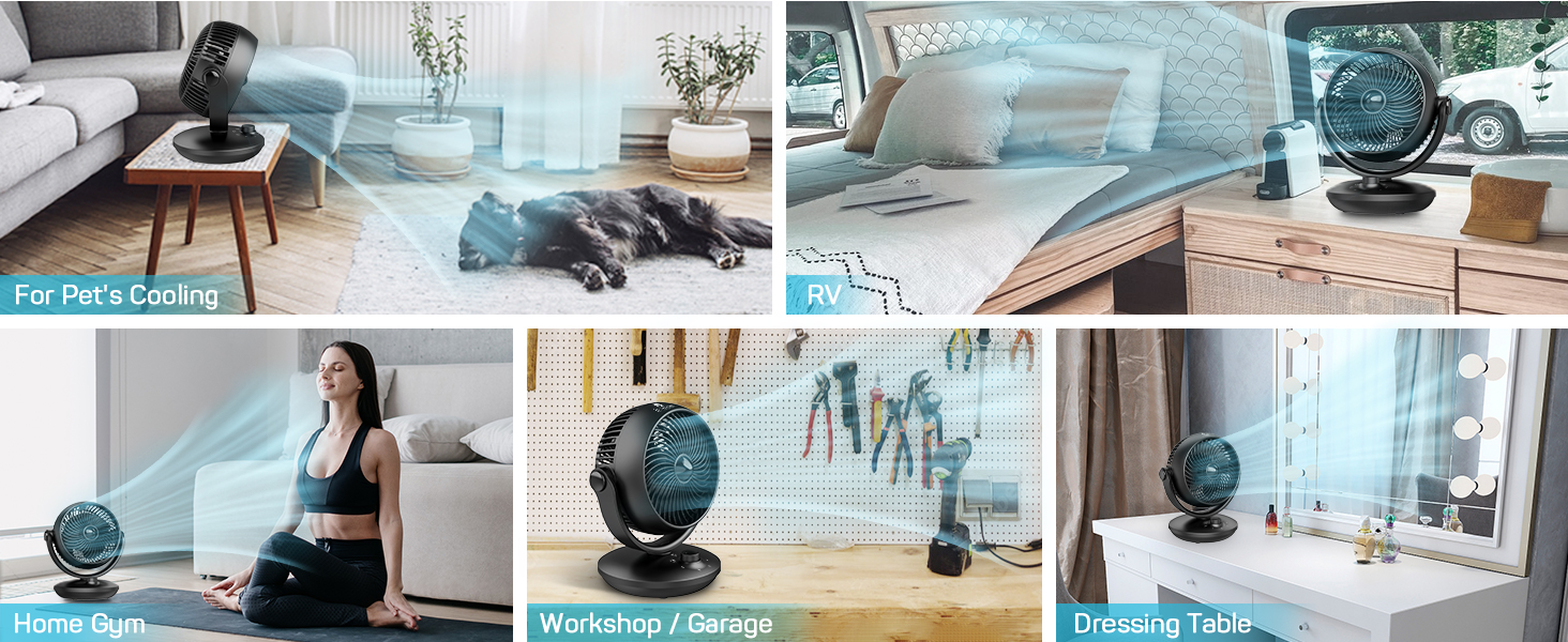 Room air circulating fan